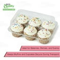 thumbnail image 4 of EcoQuality 6 Compartment Clear Hinged Muffin Clamshell Container, Disposable Takeout Tray 9.56 x 6.93 inch for Muffins, Cupcakes, Desserts, Catering, Restaurant, Food Packaging (150), 4 of 4