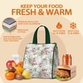 thumbnail image 5 of Pioneer Flower Floral Print Pattern Insulated Lunch Bag for Women & Adults,Large Portable Soft Cooler Lunch Bag,Thermal Food Storage Tote with Pearl Cotton,8.66L,8.75x5.75x9.5 Inch, 5 of 6