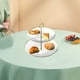 thumbnail image 5 of Soporte para Pasteles de Plástico de 3 Niveles | Bandeja Apilable Desmontable para Servir En Fiestas y Picnics | Tpr Blanco y Amarillo Apto para Alimentos | 26 X 26 X 23,5 Cm, 5 of 6