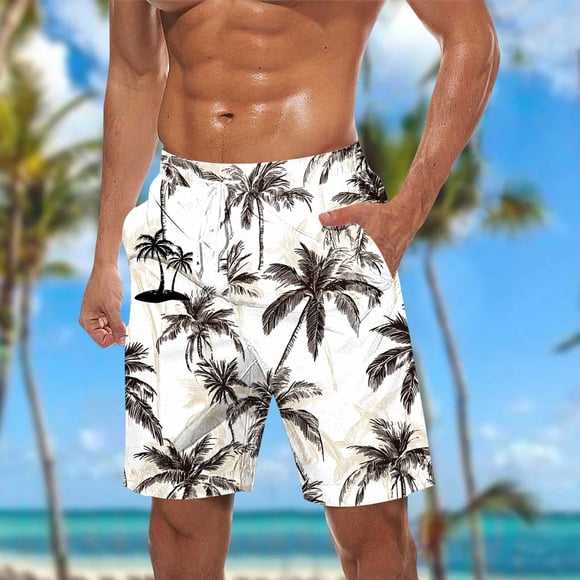 DIOAZUD Short de Planche Homme Séchage Rapide Maillot de Bain 5 Pouces Short de Bain avec Poches Maillot de Bain Hawaii pour Homme Cordon Taille Élastique Tenue de Bain Short de Surf Sans Doublure
