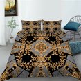 thumbnail image 1 of Bedding Cover Set Highend Modern Luxury Black And Golden Decorative Pattern Printed Quilt Cover,Full (80"x90"), 1 of 4