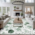 thumbnail image 3 of 6'x9' Area Rugs, Sage Green Flower Indoor Outdoor Area Rug for Living Room Bedroom, Vintage Rose Floral Botanical Leaf Washable Bathroom Rugs Kitchen Floor Carpet Mats Home Decor Aesthetic, 3 of 8