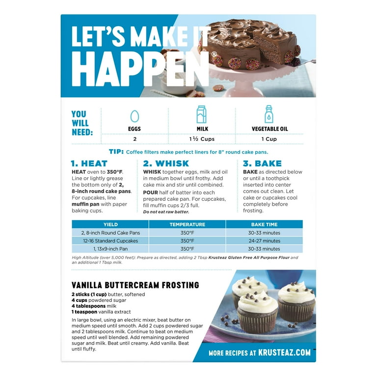 Krusteaz Gluten-Free Chocolate Cake Mix, No Artificial Ingredients