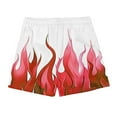 thumbnail image 5 of Ecqkame Mens Flame Graphic Shorts Fashion Cool Lightweight Running Athletic Shorts Drawstring Waist Casual Track Beach Shorts 04-Pink L, 5 of 9