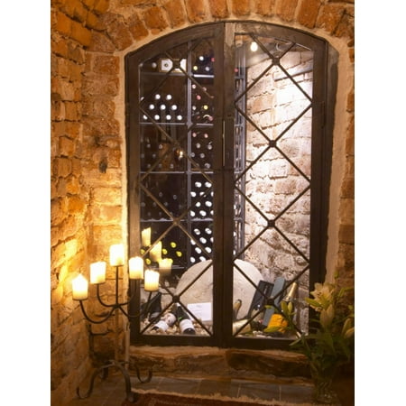 Swedish Iron Wall - Wine Cellar with Bottles Behind Iron Bars, Stockholm, Sweden Print Wall Art By Per Karlsson