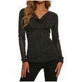 thumbnail image 3 of Rotm Blusa De Lentejuelas Para Mujer Sequin Tops for Women - Sparkly Top Crew Neck Glitter Shirt Casual Winter Holiday Blouse Elegant Shiny Clothes Black,L, 3 of 7