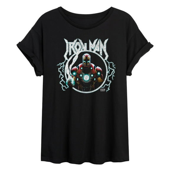 Marvel Iron Man - Metal Graphic T-Shirt - Women's Oversized Graphic T-Shirt