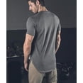 thumbnail image 4 of Camisas de fitness para hombre Camisetas ajustadas de moda Camisetas musculosas de fitness con ajuste largo y caído 2 piezas gris XXL, 4 of 5