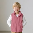 thumbnail image 2 of Otqutp Boys Girls Plain Fleece Vest Teen Kids Zip Up Mock Neck Sleeveless Thermal Fall Winter Outerwear Warm Jacket Waistcoat, 2 of 5