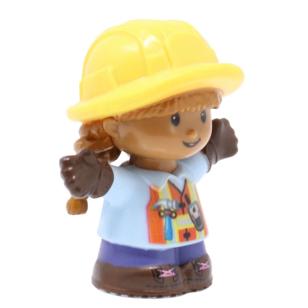 Replacement Part for Collectible Fisher-Price Little People Construction Site or Family Playset DXB23 and GWD30 - Replacement Female Mom Construction Worker Figure