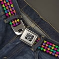 thumbnail image 2 of Buckle-Down Belt, Seatbelt Buckle Belt, Mini Hearts Black Multi Neon, 34 to 52 Inches, 2 of 9