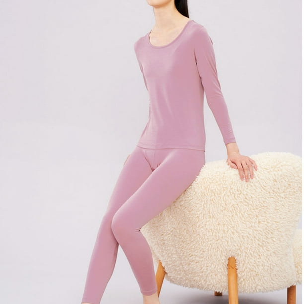 Women's Thermal Underwear Sets Ultra Soft Long Johns Fleece Lined Base Layer  Warm Top Bottom 