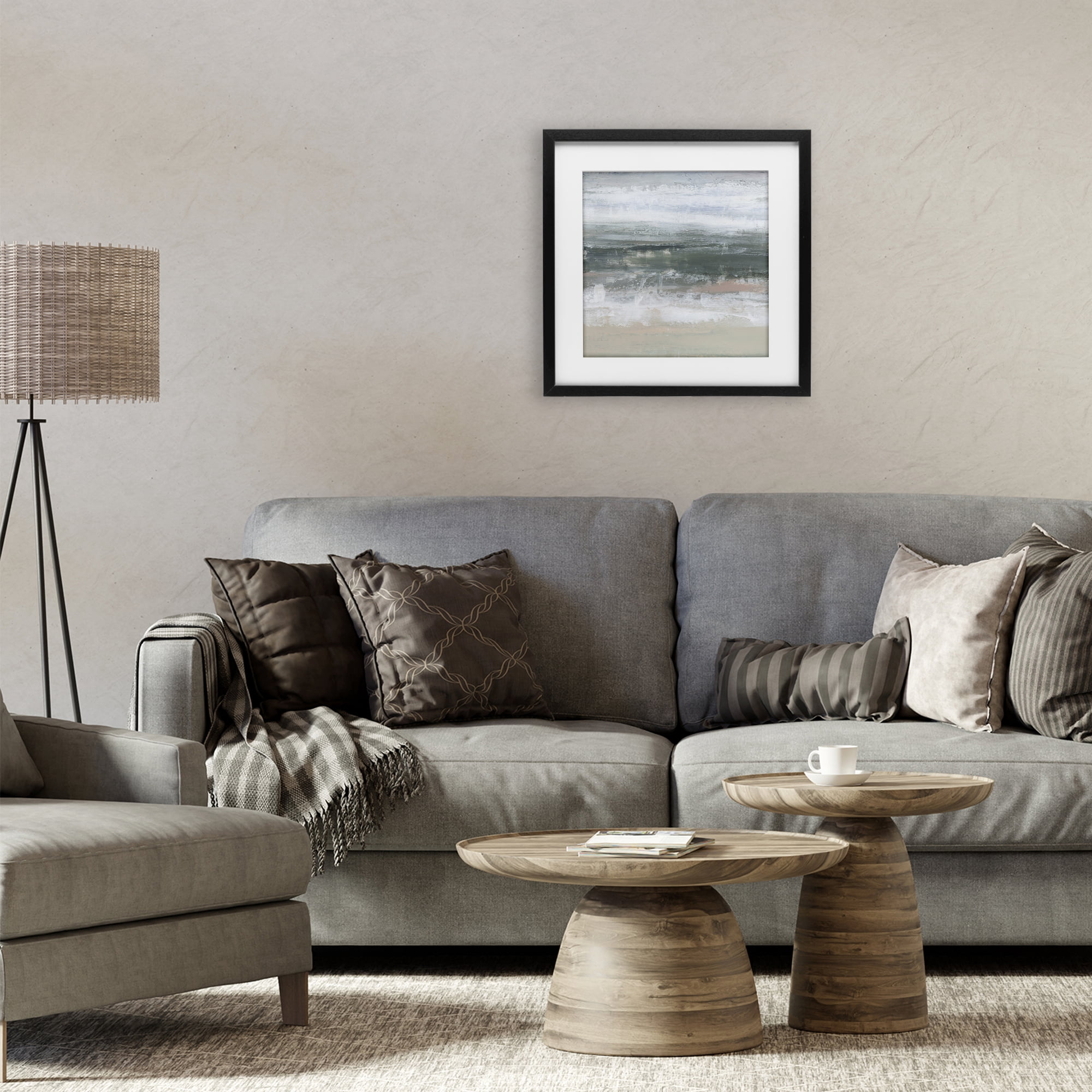 Stupell Industries Subdued Pastel Tides Black Framed Print Under Glass, design by Ethan Harper