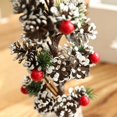 thumbnail image 5 of Arbre de Pin Artificiel Enneigé de 24 Pouces avec Baies Rouges et Base en Bois, Décoration de Table pour les Fêtes d'Hiver, Accent de Sapin de Noël Festif, 5 of 5