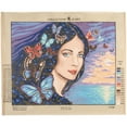 thumbnail image 2 of Collection D'Art Needlepoint Printed Tapestry Canvas, 60cm x 50cm, Portrait with Butterflies, 2 of 2