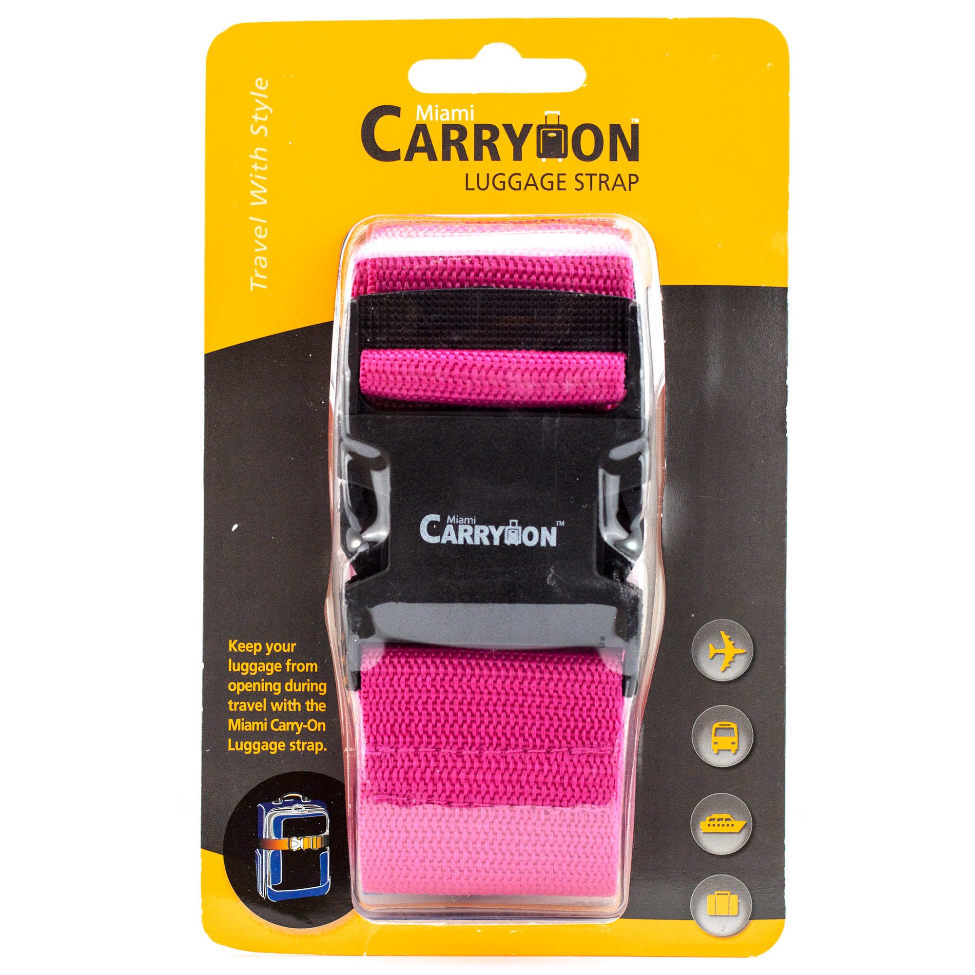 Luggage Strap - Adjustable Luggage Belt - Superior Strength (Pink)