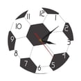 thumbnail image 2 of Reloj de pared de 12 pulgadas con diseño de balón de fútbol redondo, movimiento silencioso, para dormitorio infantil, baño y escuela., 2 of 9