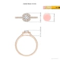 thumbnail image 5 of ANGARA Natural Diamond Halo Ring with Accents in 14K Rose Gold for Women (Size-4.5mm | Color-H | Clarity-SI2) | April Birthstone, Birthday, Anniversary, Jewelry Gift for Women | Natural Diamond Ring, 5 of 9