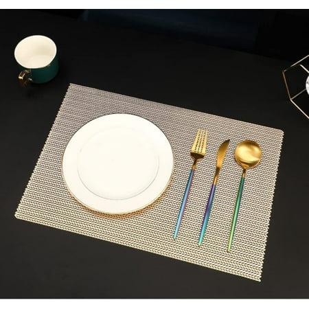 

LINLIN 4 Pack Placemats Round Placemat PVC Placemats Round Placemats Waterproof Oilproof Table Placemats