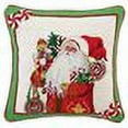 thumbnail image 2 of Lolly Jolly Santa Christmas Needlepoint Throw Pillow by Designer Lynn Haney - 12" x 12", 2 of 2