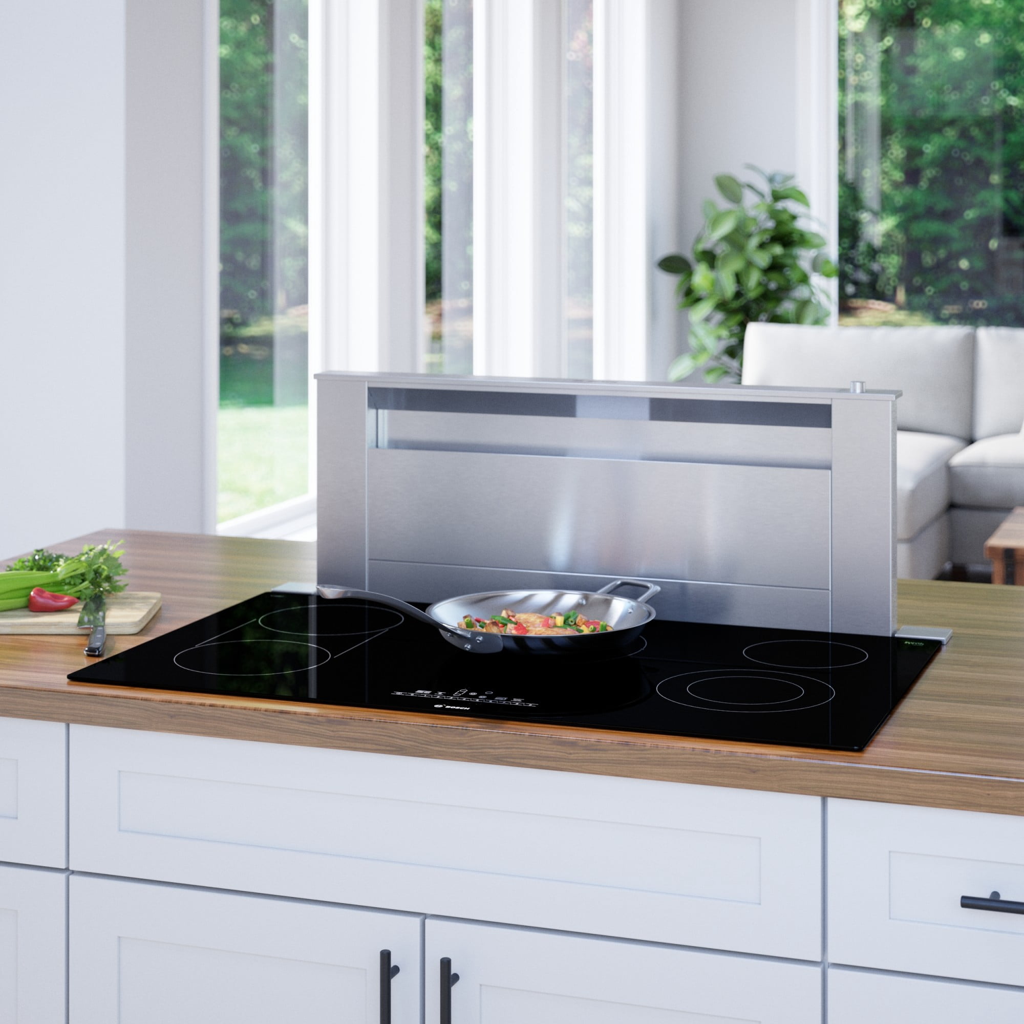 Bosch Net86uc 37" Wide 5 Burner Electric Cooktop - Black
