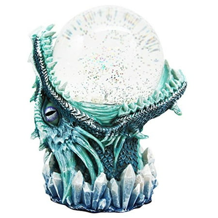 Smoking Dragon Statue Giant Leviathan Ice Dagahra Ocean Deep Dragon Sand Storm Ball Figurine Home Decor Statue ()