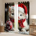 thumbnail image 2 of Manfei Kawaii Cat Lover Blackout Curtains Set of 2 (52x84 Each) for Teen, Red Christmas Ball Window Curtains, Cute 3D Animal Curtains and Drapes, Curtains and Drapes Bedroom Decor, 2 of 6