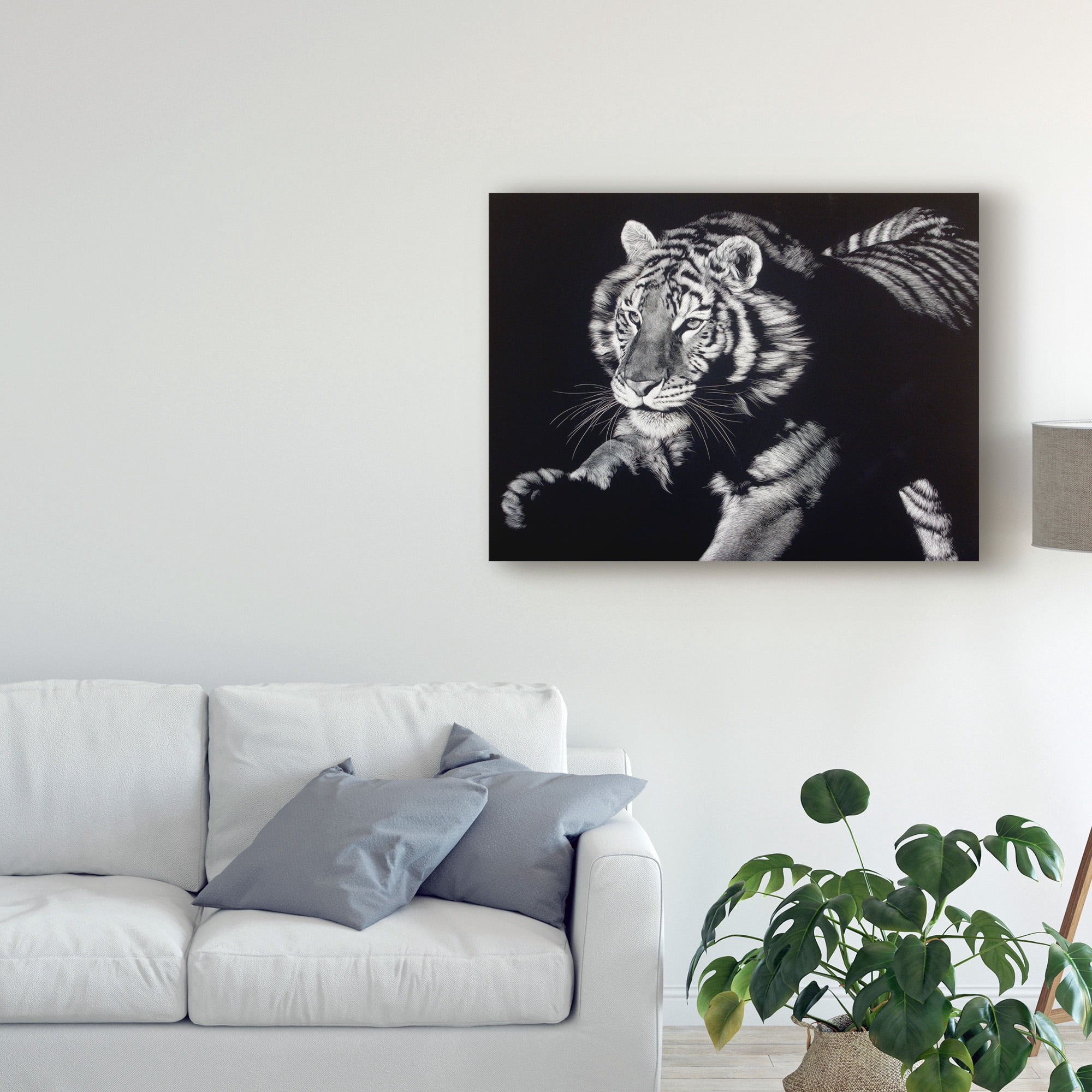 Trademark Fine Art 'Burning Bright Tiger' Canvas Art by Julie T. Chapman