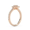 thumbnail image 5 of AFFY Teardrop Half Eternity Halo Solitaire Engagement Rings for Women, 1.00 Carat (ctw) Pear And Round Cut Lab Grown Diamond Ring In 10K Solid Rose Gold F-G, VS-SI Quality Ring-6, 5 of 6