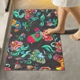 thumbnail image 2 of SKYSONIC Bath Mats Toiletry Mat, Fluffy Plush Absorbent Bath Rugs Carpet with Non Slip Bottom for Bathroom Floor Toilet Tub and Shower,23.6"x15.7"+17.3"x13.4"-Traditional Floral Bird, 2 of 7