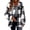 3, variant on Women's Thermal Sherpa Fleece Lined Flannel Plaid Shirt Button Down Fuzzy Shacket with Pockets Winter Warm Coat