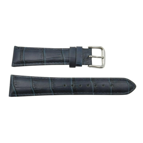 Genuine Leather Alligator Grain 14mm Navy Blue Watch Strap