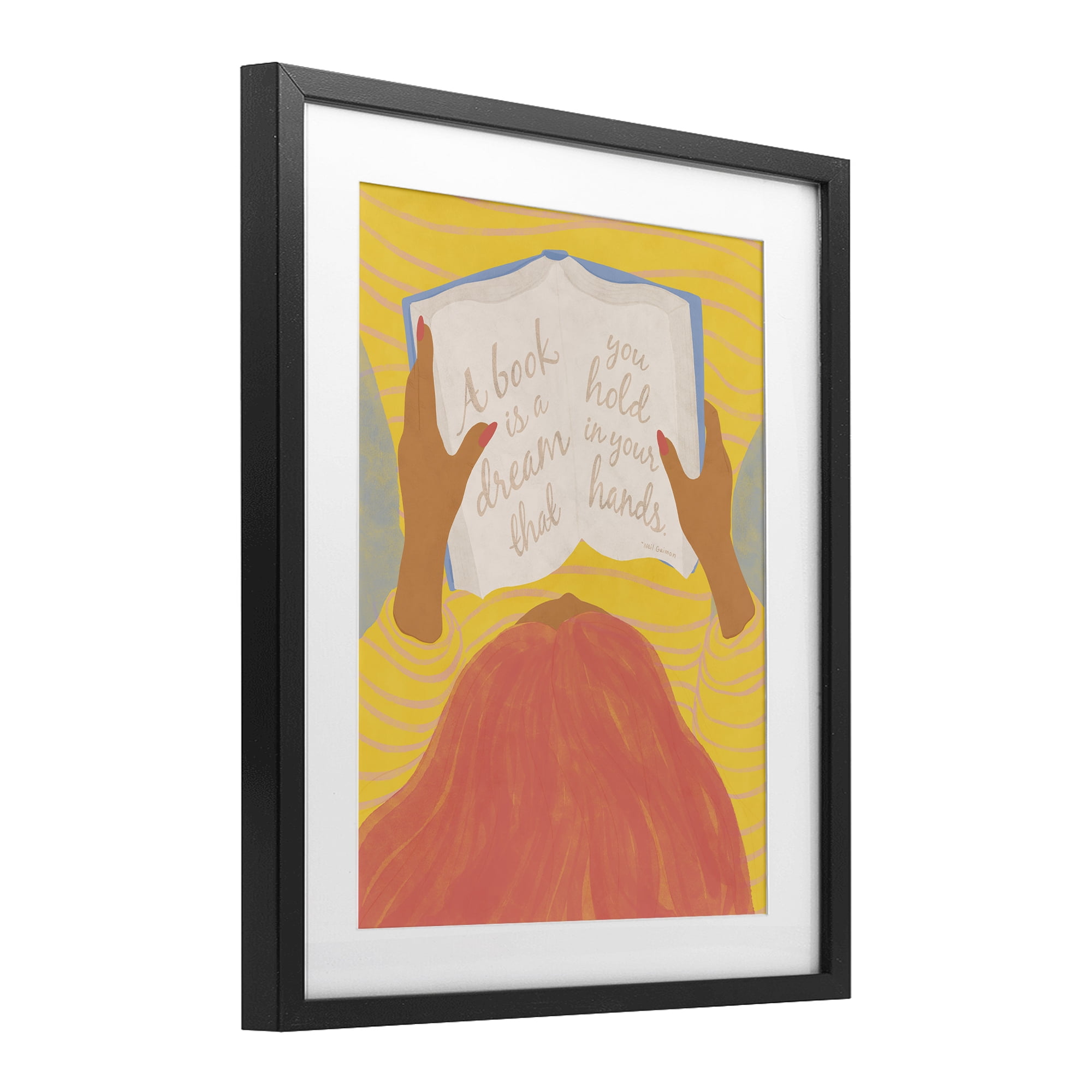 Stupell Industries A Book Is A Dream Black Framed Print Under Glass, design by Kristina Hultkrantz