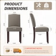 thumbnail image 5 of EOP Mid-Century Modern Upholstered Dining Chairs Set of 2, Farmhouse Fabric Kitchen & Dining Room Chairs with Extra Padded Seat, Ideal for Living Room, Restaurant, Taupe, 5 of 9
