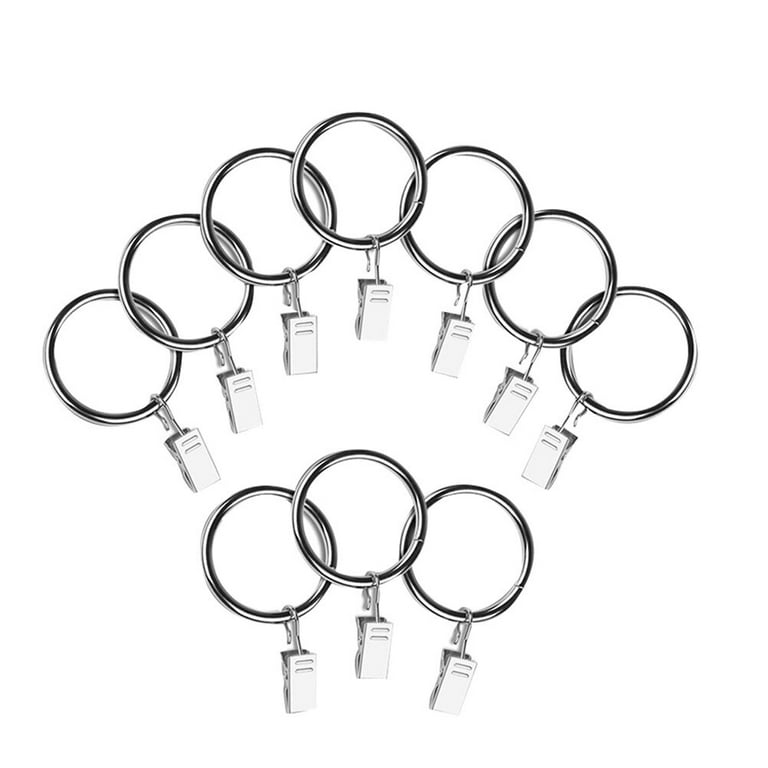 10 Pcs Curtain Clips Curtain Rod Hooks for Curtains Drapery Clips Window  Curtain Ring Shower Curtain Ring Curtain Circle Curtain Roman Ring White  Iron