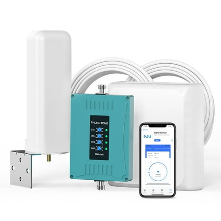 Phonetone Cell Phone Signal Booster, Boosts 5G/4G, Smart, Compatible All US Carriers, FCC Approved