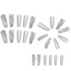thumbnail image 5 of 24 uñas postizas largas con purpurina, color gris brillante, estilo ataúd, acrílicas, con degradado, diseño de mármol y purpurina., 5 of 5
