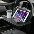 thumbnail image 6 of XUKEY 2 in 1 Car Steering Wheel Tray Table Food Drink Holder Seat Gap Slip Organizer Black, 6 of 8