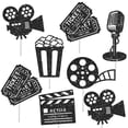 thumbnail image 2 of Cupcake Toppers LUCKYQUBE con tema de cine, paquete de 48 unidades, purpurina, 2 of 8