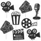 thumbnail image 2 of Cupcake Toppers LUCKYQUBE con tema de cine, paquete de 48 unidades, purpurina, 2 of 8