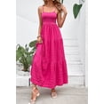 thumbnail image 2 of Pleated Layered Sleeveless Noodle Strap Below Knee Length Maxi Dress, 2 of 4