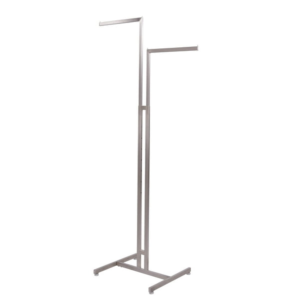 Econoco BQ2W Clothing Rack Satin Nickel 4 Way Rack with Adjustable