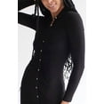 thumbnail image 4 of Ragstock Black Ruched Long Sleeve Shirt Dress, 4 of 4