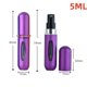 thumbnail image 1 of DEKAXID - Minibotella de perfume de aluminio multicolor de 5/8 ml con bomba pulverizadora, portátil, vacía, recargable, atomizador, para artículos esenciales de viaje, 1 of 6