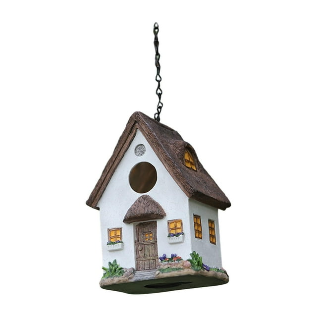 koolsoo Bird House Birdhouse Weather Resistance Rustic Hummingbirds Nest Box Birds White