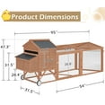 thumbnail image 4 of AECOJOY 95" Chicken Coop with Wheels, Poultry Cage Wooden Chicken Hutch Tractor with Run, Nesting Boxes, Ramps, Removable Tray, Natural Wood, 4 of 7