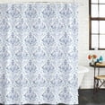 thumbnail image 3 of Blue Boho Waterproof Fabric Shower Curtain,Middle Century Traditional Floral Pattern Waterproof Fabric Shower Curtain for Bathroom Curtains Bathtubs Hotel Shower Curtains with 12 Hooks Standard 72x72, 3 of 8