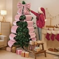 thumbnail image 4 of 75x18 Inch Ribbon Tie Giant Bow Decor, Christmas Tree Topper Christmas Decoration, Big Bows for Room Wall Backdrop, Perfect for Wedding Birthday Party Baby Shower Supplies(Pink-Velvet), 4 of 12