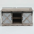 thumbnail image 4 of Pemberly Row Sliding Doors Wood 39.4 in. Entry Cabinet in Weathered Oak, 4 of 6
