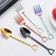 thumbnail image 2 of 4 piezas de accesorios de barra para vajilla, cucharas para revolver, decoración brillante, tenedor para alimentos, pala, acero inoxidable, aperitivo, pudín, 2 of 6